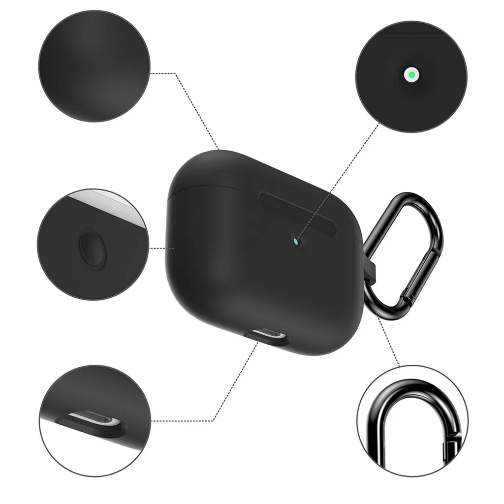 Беспроводной зарядный футляр для AirPods Pro 2019 силиконовый чехол с защитой от