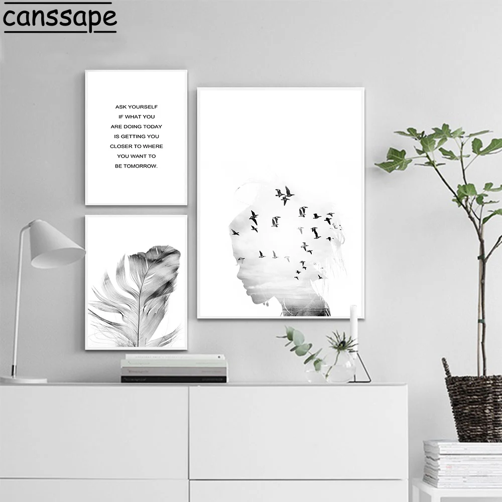 Картина с изображением горного озера пейзажа девушек птиц пера одуванчиков