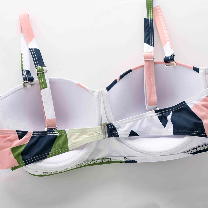 Купальник с высокой талией женский купальник большого размера комплект бикини