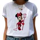 Футболка женская с Минни Маус Evil, повседневная, мультяшная, с диснеевским принтом