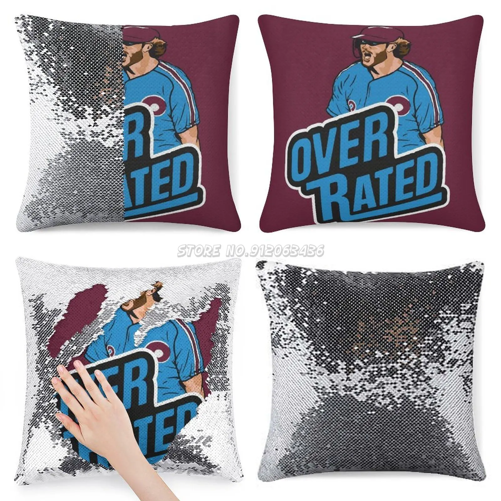 

Harper Overrated Sequin Pillowcase Fashion Pillowcase Gift for Her He Harper Harper Philly Baseball Nationals Washington Phillie