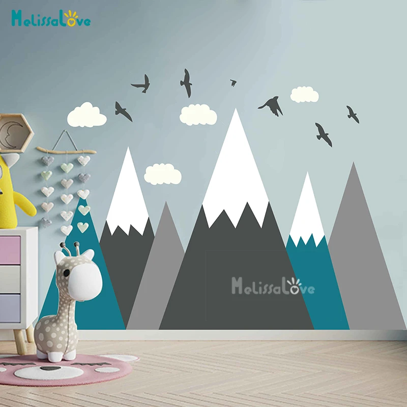 Мультяшные горы Переводные картинки лесные настенные Стикеры домашний декор для