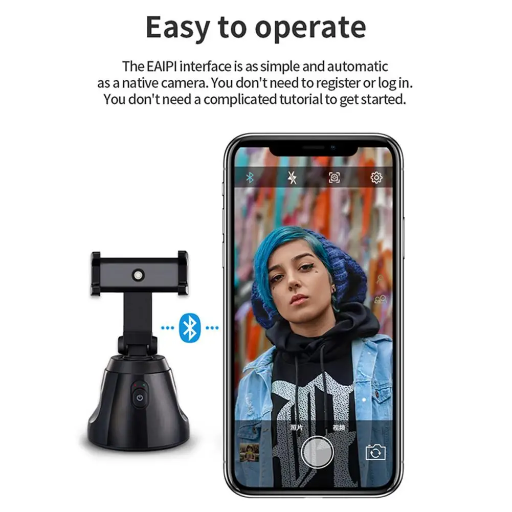 

Phone Holder 360-degree Smart Rotating Mobile Phone Pan-tilt Follower Anti-shake Stabilizer Mobile Phone Holder Live Pan-tilt