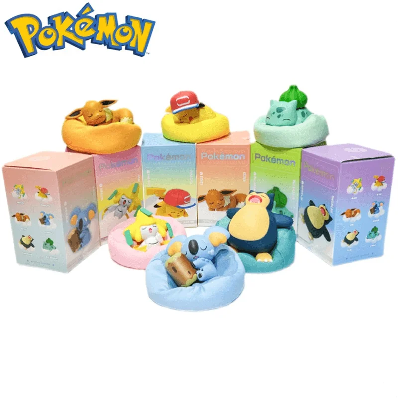 

New Pokemon Star Fantasy Series Pikachu Bulbasaur Jirachi Eevee Snorlax Doll With Plush Base Model Toy Children’S Christmas Gift