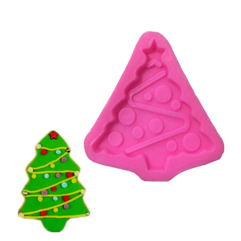 

Christmas Tree Embossed Chocolate Molds Silicone Cake Mold Biscuits Fondant Mould DIY Baking Decorating Tool Cookies Moulds