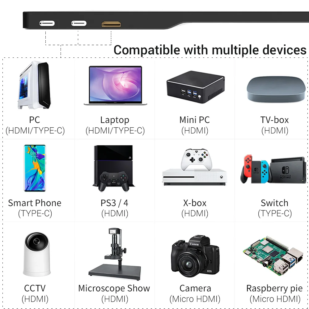 Портативный монитор с сенсорным экраном для XBox серии X Switch 15 6 дюйма ЖК-дисплей ПК