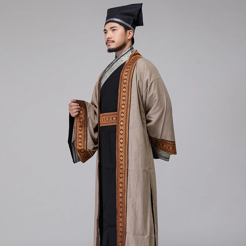 Маскарадный китайский традиционный костюм Мужская одежда халат восточные