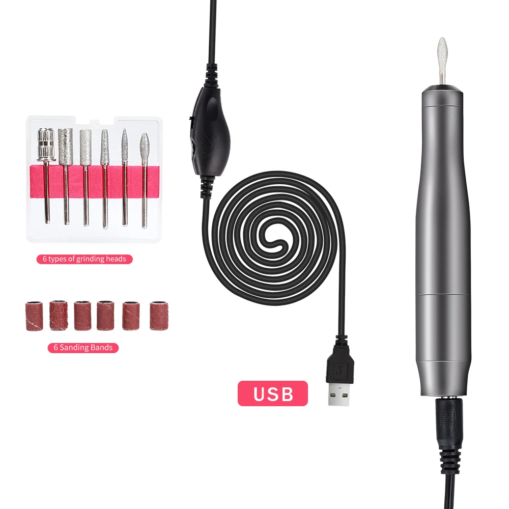 

Portable Electric 25000RPM Nail Drill Machine Mill Cutter Sets For Manicure Nail Tips Manicure Electric Nail Pedicure File