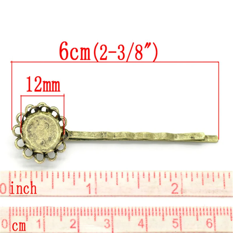 20 шт Doreen Box Cabochon Setting заколки для волос зажимы сплав античная бронза цвет 6x1 7 см
