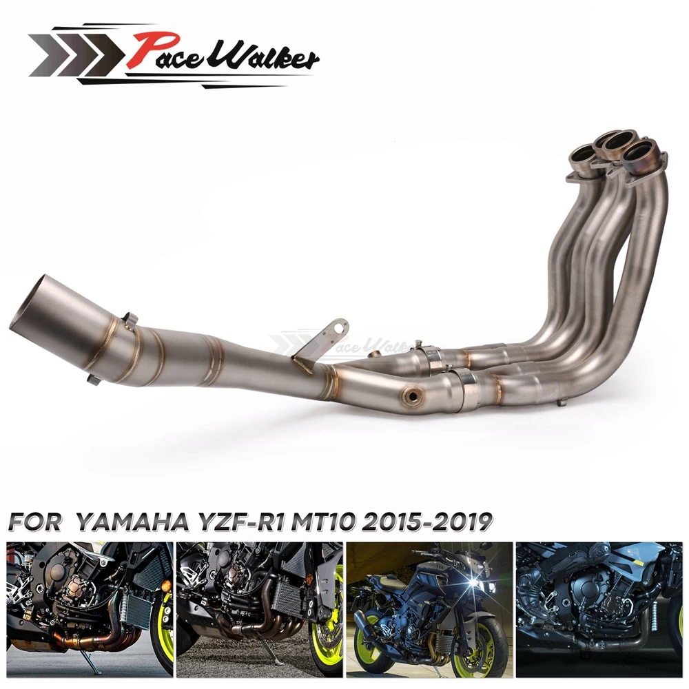 Мотоцикл глушитель Средний передний заголовок трубы для YAMAHA YZF-R1 MT10 2015 2016 2017 18 2019