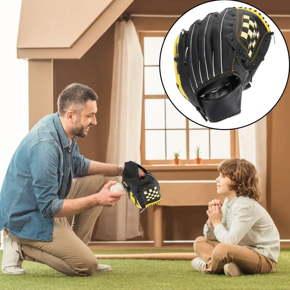 

1Pc Creative Sports Glove Baseball Glove Durable Softball Glove (Yellow Black)