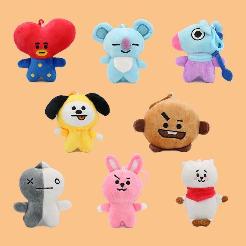 8 шт./компл. Bangtan Boys groupplushs Toys KPOP Star TOP Group A.R.M.Y плюшевая кукла для ключей брелок Bt