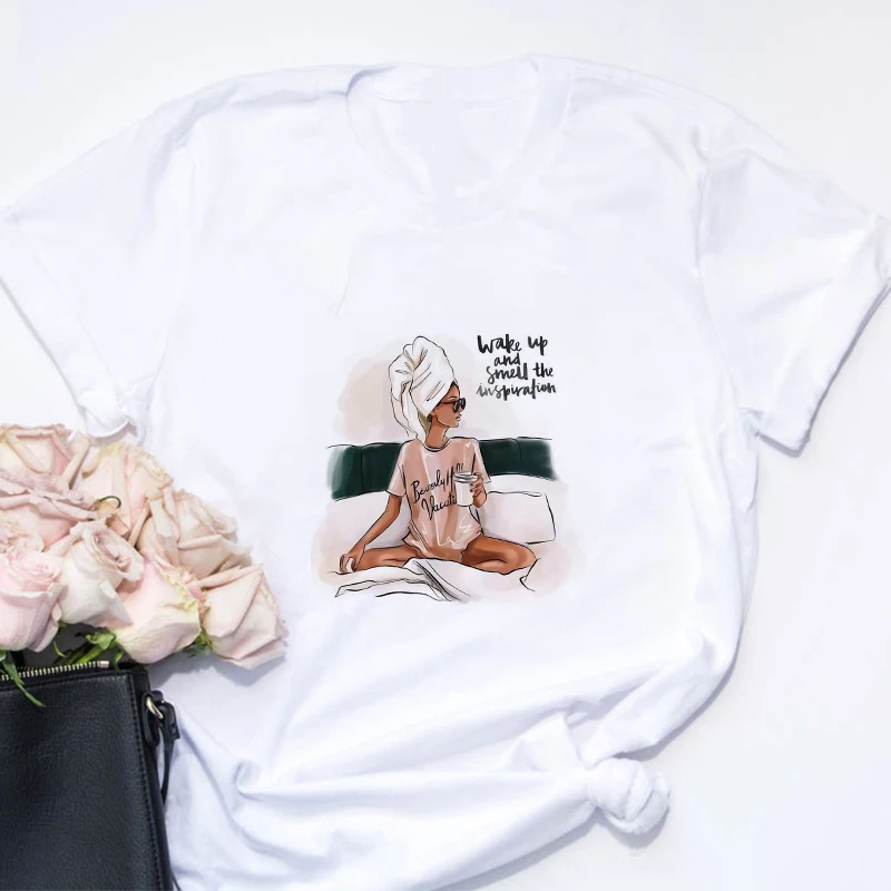 

Women Cartoon Super Mom Life Momlife Summer Print Lady T-shirts Top T Shirt Ladies Womens Graphic Female Tee T-Shirt CN(Origin)