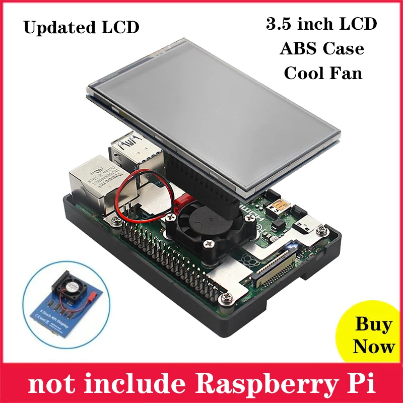 Raspberry Pi 3 5 &quot сенсорный экран 480*320 TFT LCD с охлаждающим вентилятором ABS чехол для 4 Model