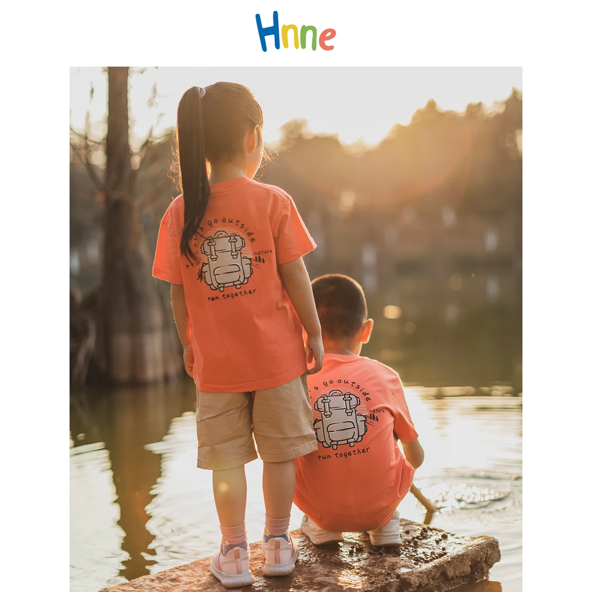 

Hnne 2022 Summer New Letter Backpack Print Kids T-shirt 100% Cotton Breathable Childrens Tops Unisex Boys Girls Tees HK210424