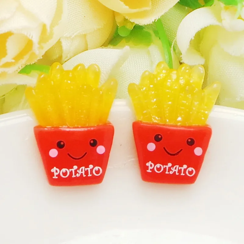 100pcs/lot Glitter French Resin Cabochon Flatback Miniature Simulation Fake Food DIY Scrapbooking Embellishment Decoration Craft | Дом и сад