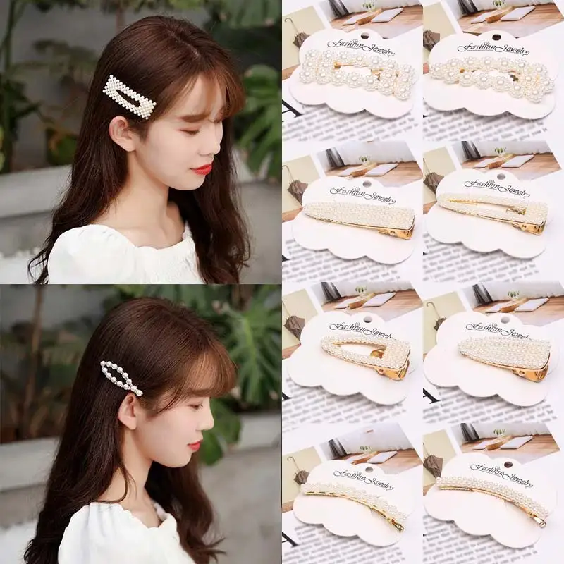 Набор заколок для волос в Корейском стиле с имитацией жемчуга модные заколки