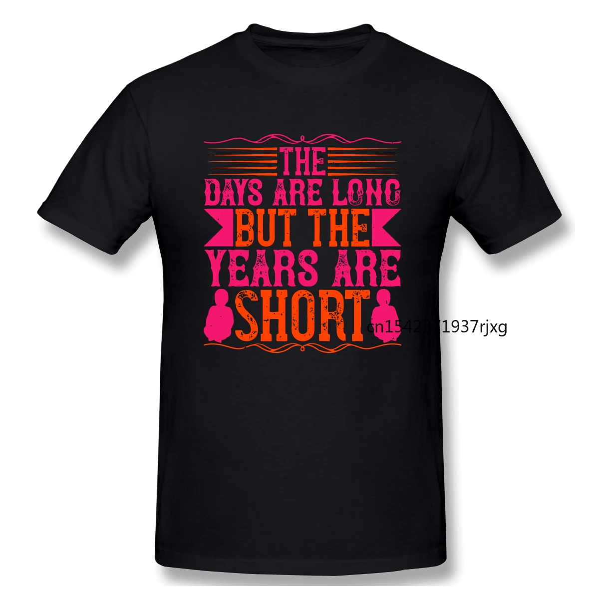

Vintage Simply Style The Days Are Long But The Years Are Short Cartoon Graphic Cool Short Sleeve T-shirt Top