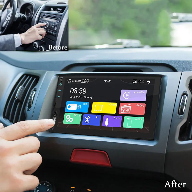 Автомобильный MP5-плеер 7 дюймов FM/USB/AUX плеер 2DIN Bluetooth MP5 для Android/Apple двусторонний