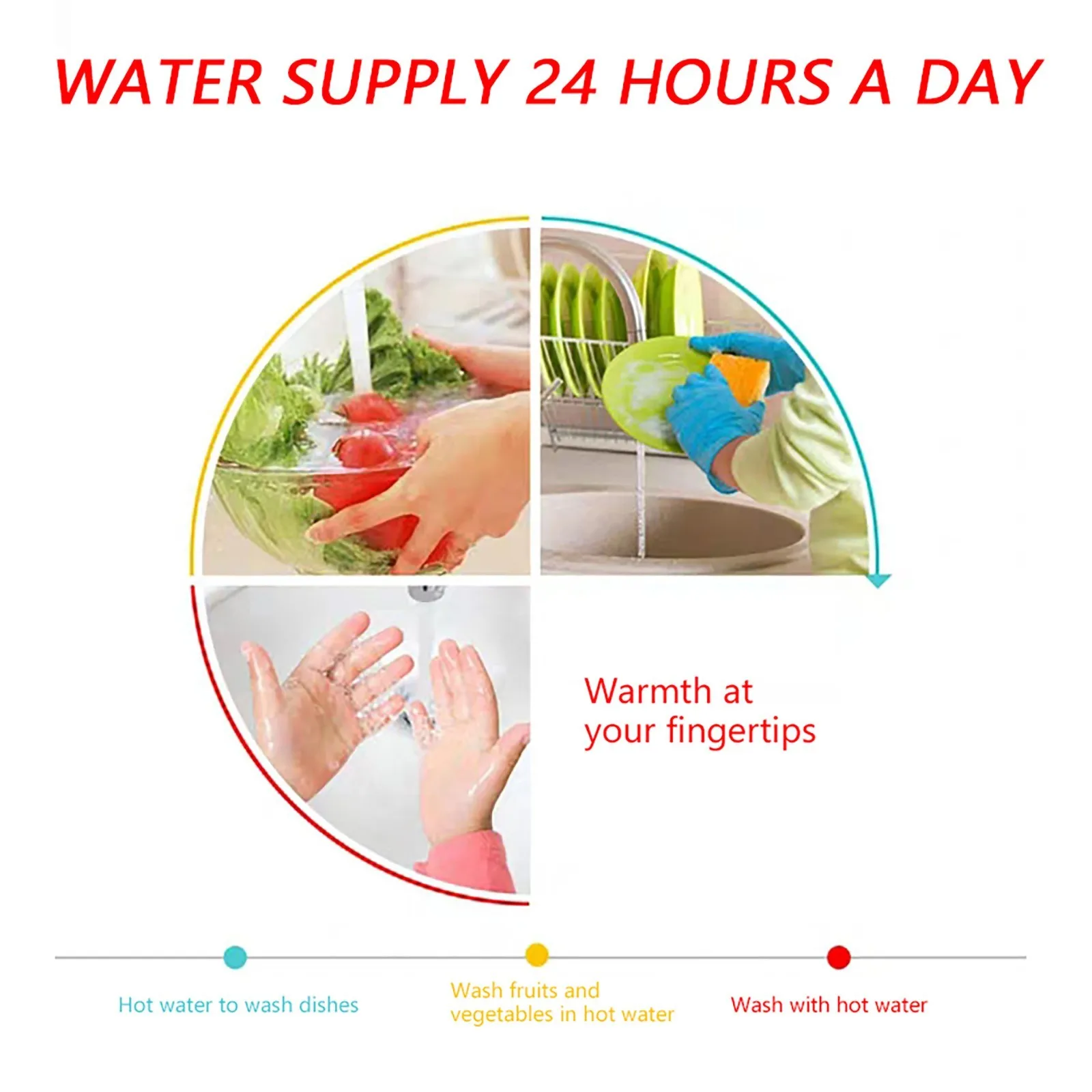 Электрический нагревательный смеситель изогнутый водопроводный кран с длинной