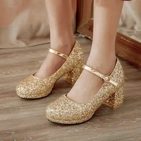 agodor sexy gold silver women mary jane shoes high heel platform bling glitter shoes woman big size