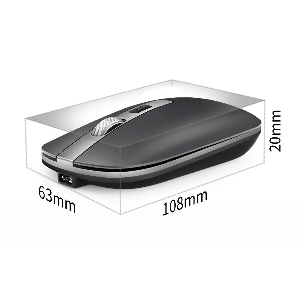 

2.4G Wireless Mouse Bluetooth 5.1 Rechargeable Charging Ultra-Thin Silent Mouse Dual Mode With USB Receiver For Computer Laptop