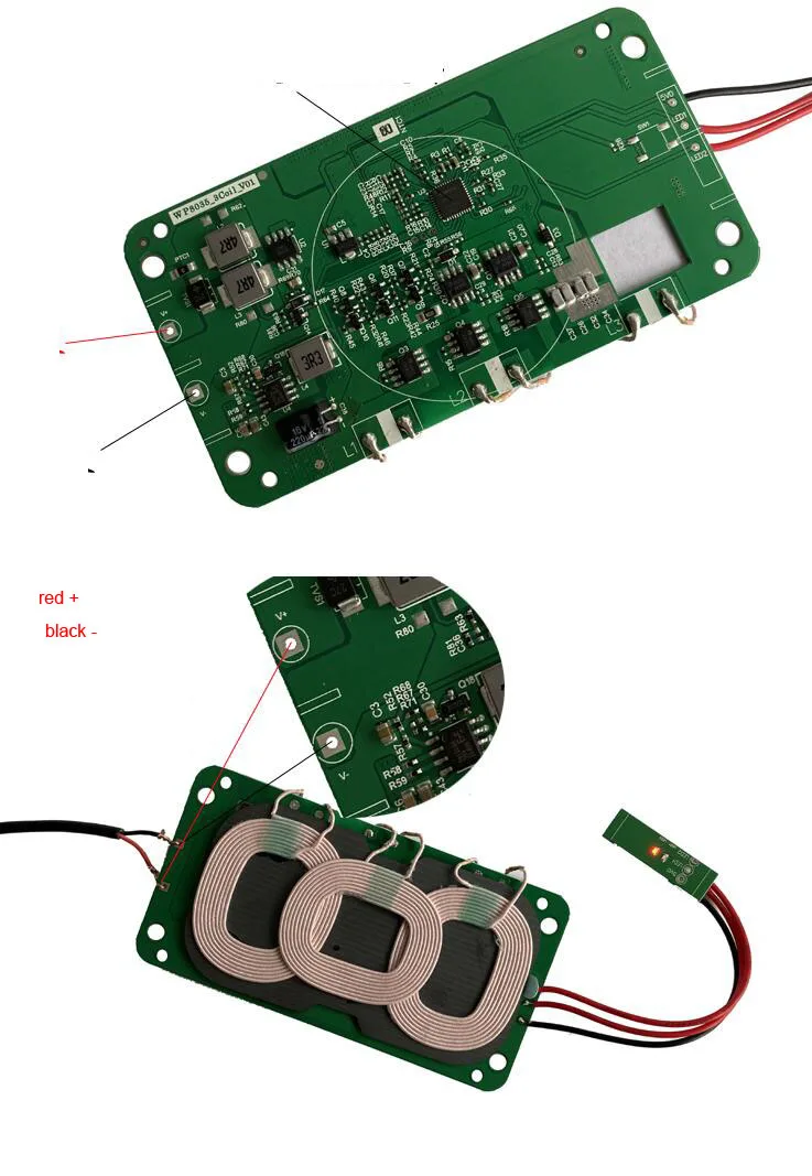 DYKB DC 12V 10W быстрая зарядка Беспроводная батарея передатчик Модуль 3 катушки 5V 2A для