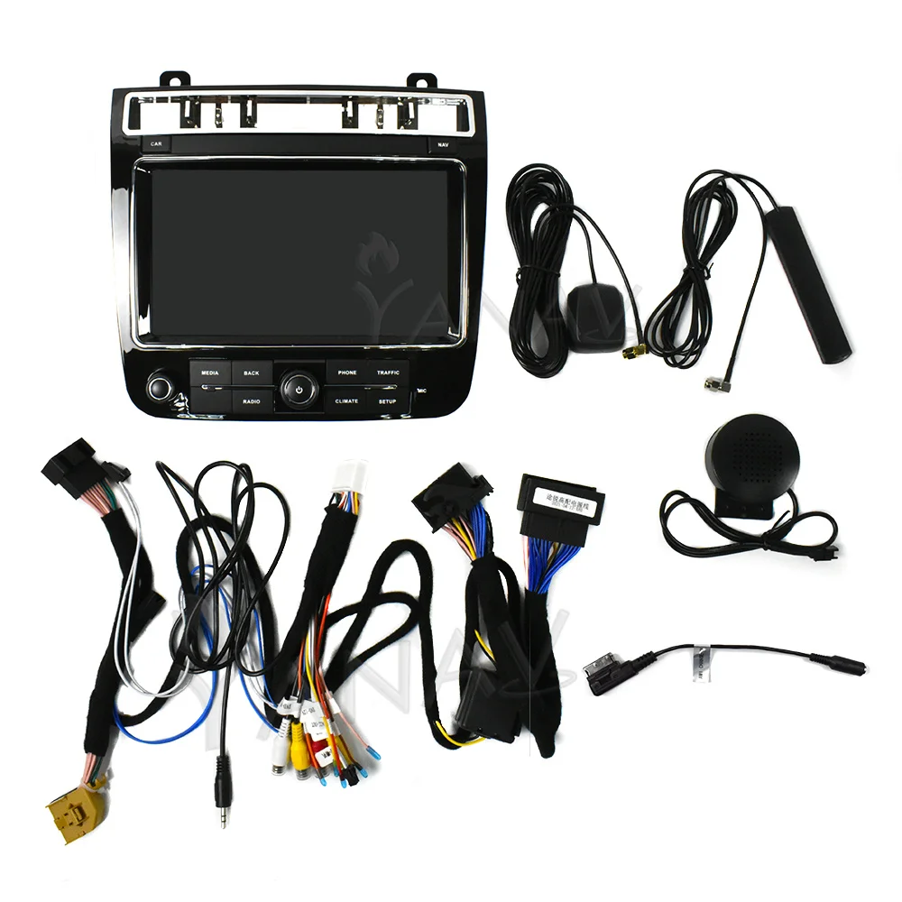 저렴한 안드로이드 스테레오 폭스 바겐 Touareg 높은 버전 2016-2018 5 구멍 멀티미디어 플레이어 GPS 네비게이션 DVD 무선 수신기