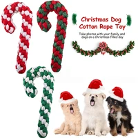1pcs pet cane bite toy twine weaving multifunctional durable puppy chew toy classic christmas candy cane pet toy new year gift