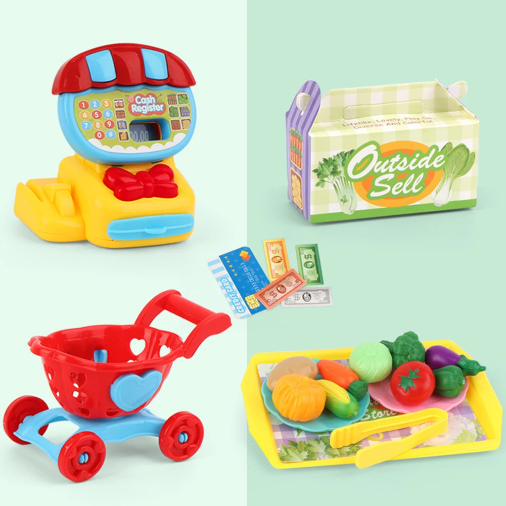 Cash Register Home Toy Set Pretend Children ABS Play House Learning Teaching Kids Mini Supermarket Simulation Educational | Игрушки и