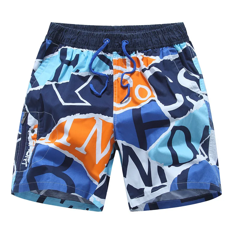 

2021New beach pants shorts men's summer casual cropped large trunks trendy loose swimming trunks hot spring pants