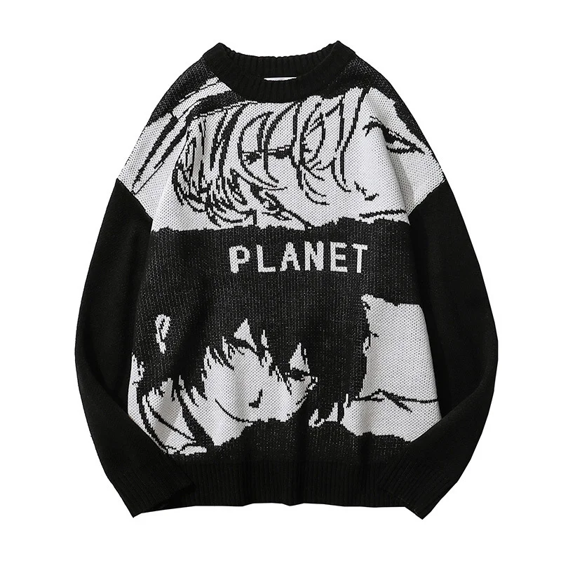 

Свитер с аниме «бродячие собаки», дазай Осаму накахара чууя, вязаный свитер, уличная одежда, Свободный пуловер в стиле Харадзюку, женский св...