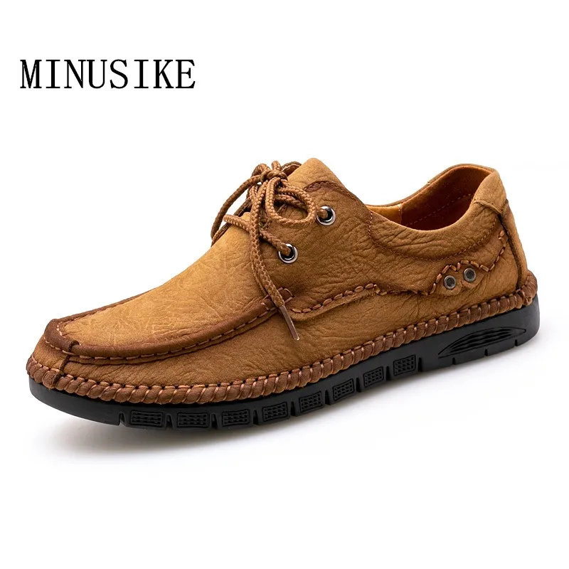 

Men's Casual Shoes Genuine Leather Soft Men's Brand Shoes Retro Outdoor Non-slip Wear-Resistant Hiking Shoes