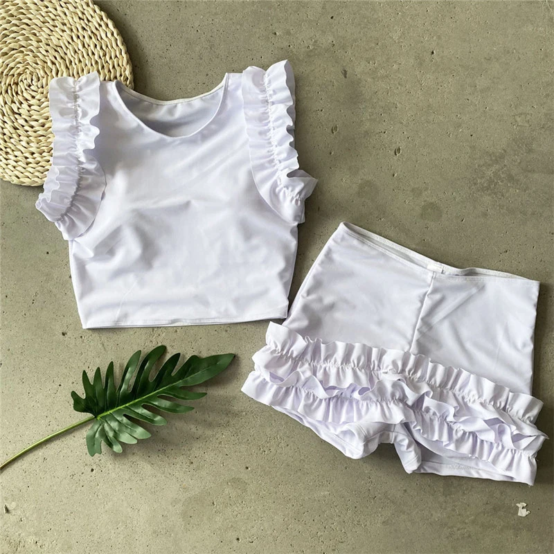 Сексуальный бикини с оборками mujer, Одноцветный купальник с высокой талией, женский купальник с пуш-ап, Женский Бразильский бикини, женский купальный костюм, новинка