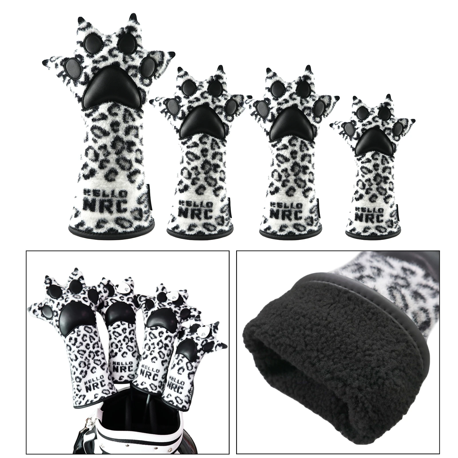 

4x гольф деревянный чехол для головы с леопардовым принтом собачки Премиум ёмкость, UT драйверы головной убор для женщин er подарок Защитная п...