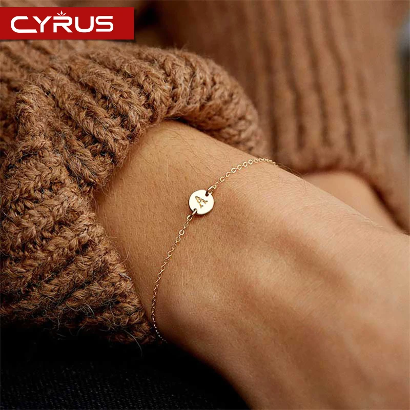 Женский браслет с именными буквами для женщин ювелирные изделия золотистый в