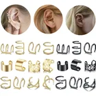 Клипсы женские, 12 шт.компл., золотые для ушей, имитация пирсинга
