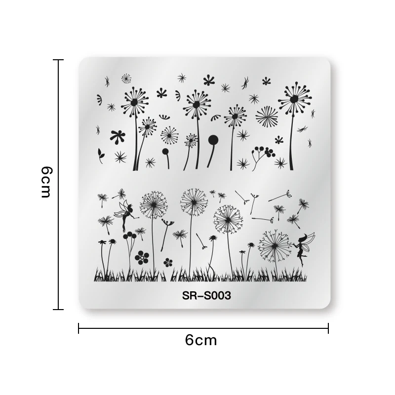 Квадратный шаблон для стемпинга нейл-арта растения Цветочный узор ногтей