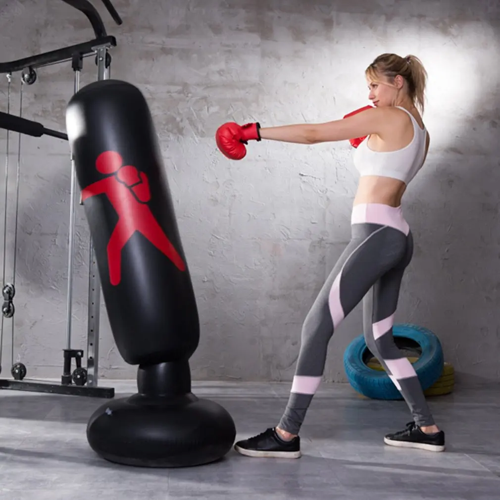 

1.6M Vertical Inflatable Boxing Bag PVC Thickening Boxing Pillar Tumbler Fight Column Punching Bag Fitness Tool Sports Toy