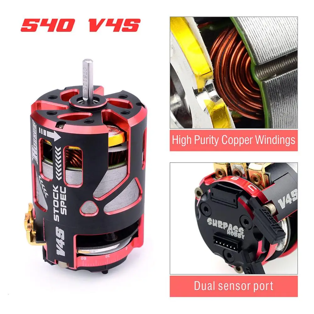 

Бесколлекторный двигатель Rocket 540 V4S, 10,5 T, 13,5 T, 17,5 T, 21,5 T, для соревнований по стандартам безопасности, 25,5, 1/10 F1 RC Car