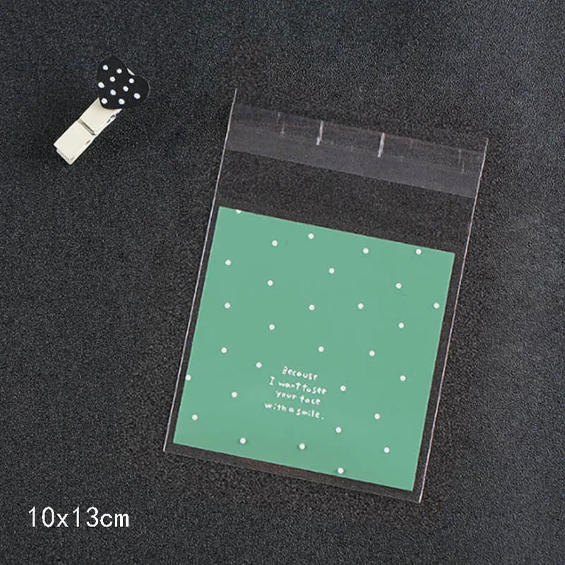 10x13cm green Печенье выпечка в подарок пакет для конфет Свежий горошек лунные пирожные в Корейском стиле Кондитерские мешки для упаковки сам клейкий мешочек печенья - Цвет: 10x13cm green