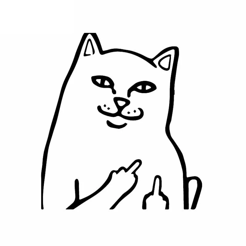 

Car Stickers Rude Funny Cat PVC Decals Car Decoration Accessories Stickers Creative Waterproof Sunscreen Black/white,16cm*14cm