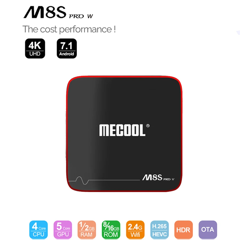 W Android 7 1 Смарт ТВ-бокс Amlogic S905W Core 2 Гб 16 ГБ 8 Голосовое управление 4G WiFi 4K