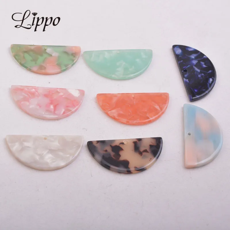 Ацетатные плиты полукруглые амулеты 18*37 мм подвески из уксусной кислоты