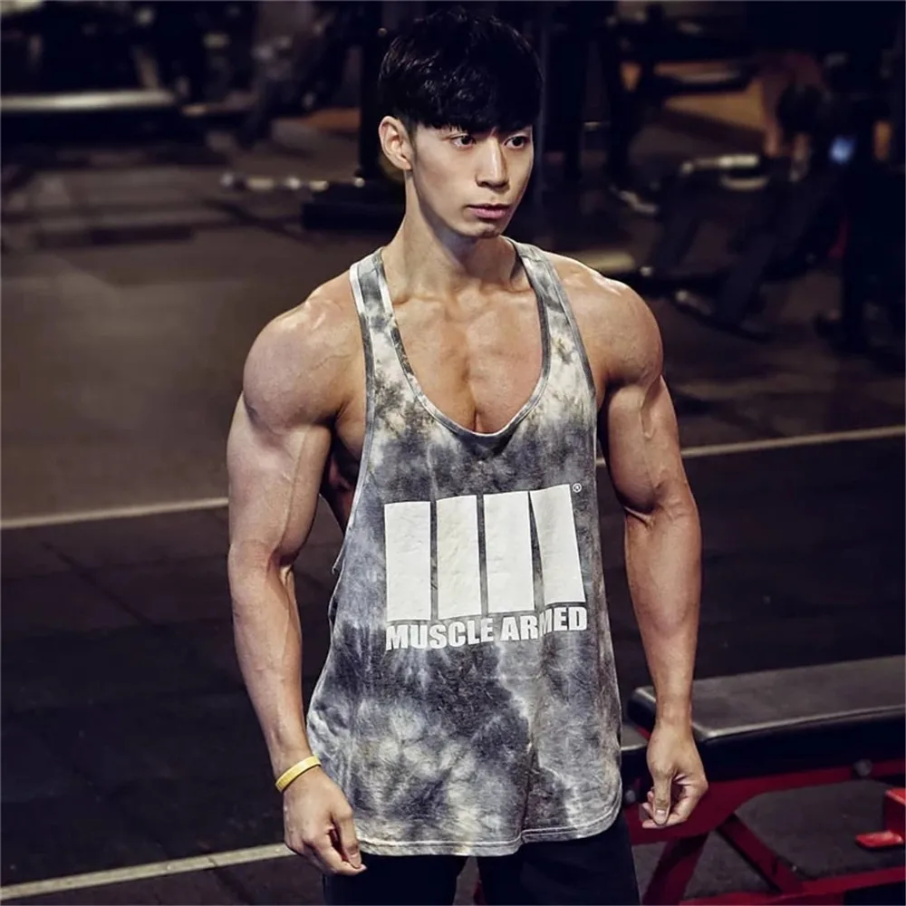 

2021 Gyms Fitness Workout Singlet Sling Vest Men Bodybuilding Tank Top Camouflage sleeveless Shirt Boy Summer Brand gym clothing