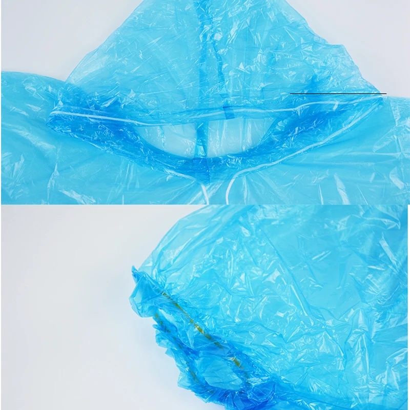 

6pcs Disposable Raincoat Thickened Waterproof Rain Poncho Waterproof Coat Adult Clear Transparent Camping Hoodie Rainwear Suit