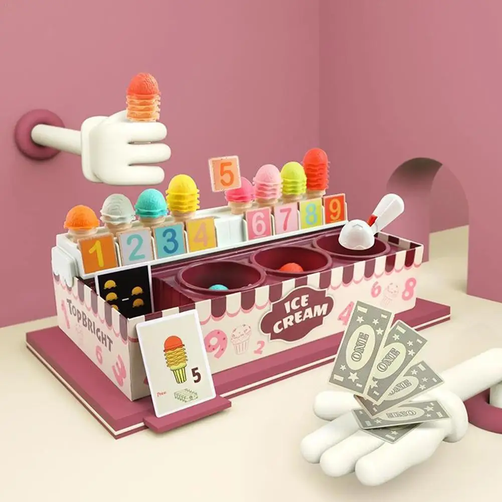 

41.2x20x6.5cm New Play House Ice Cream Math Kitchen Toys For Children Imitating Role Play Game Girls Toys Educational Toy