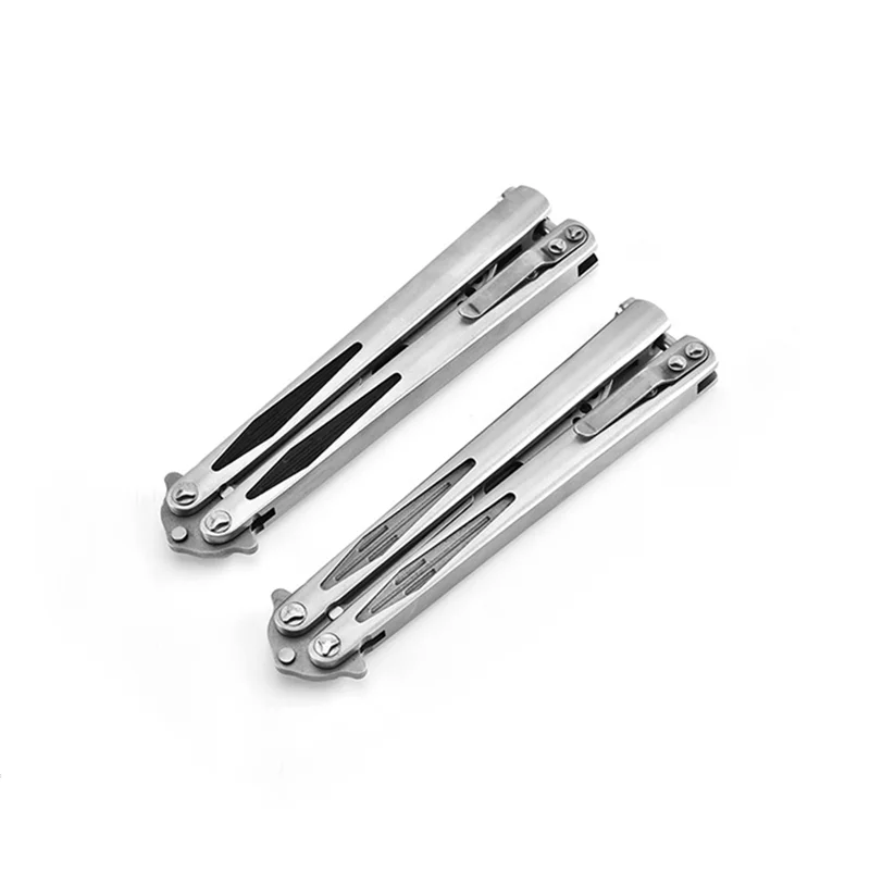 

Stainless Steel Butterfly Blunt Knife Training Folding Outdoor Self Defense Csgo Game Novice Training Portable Uncut Blade