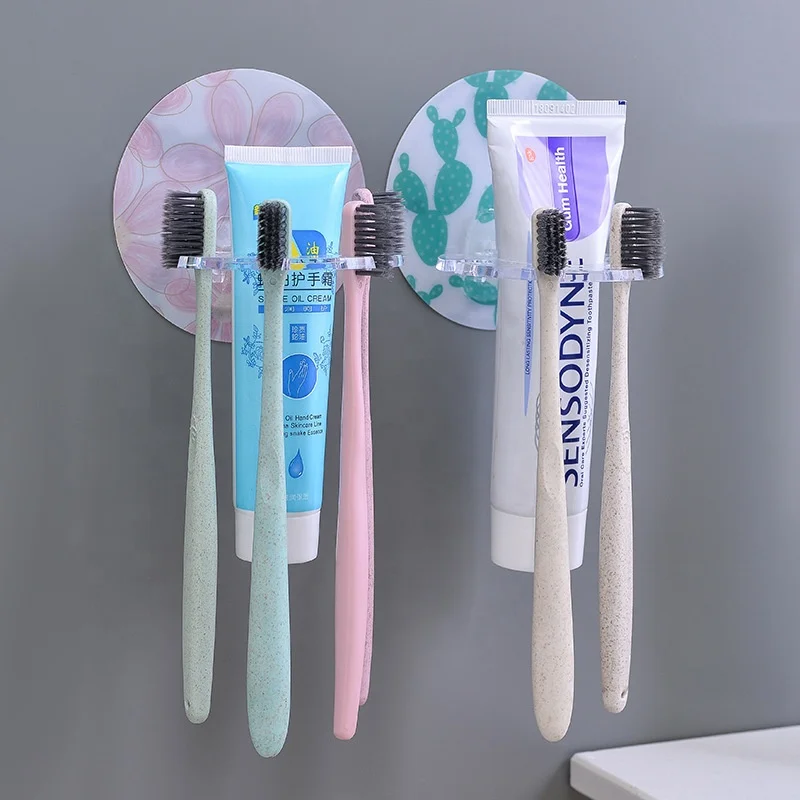 

1PC Plastic Toothbrush Holder Toothpaste Stand Wall Razor Hanger Tooth Brush Dispenser Bathroom Accessories Organizer Tools Sets