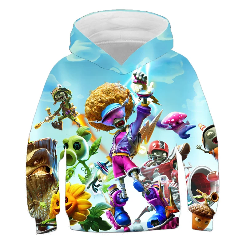 

Толстовка с капюшоном для мальчиков и девочек, кофта с 3D принтом растений, мультяшный рисунок, костюм для подростков